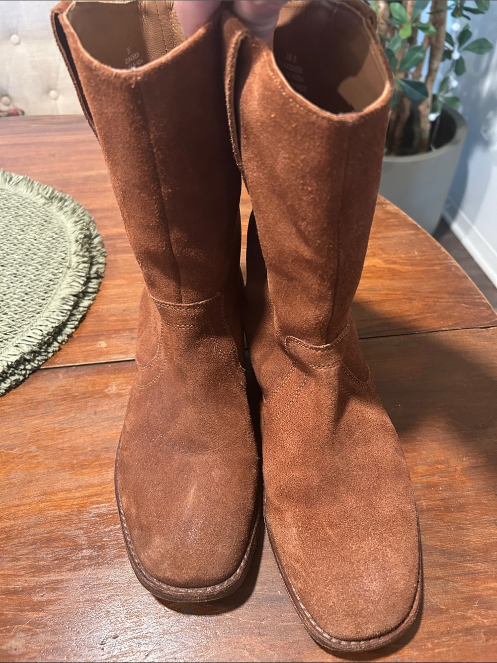 Free People Brown Suede Mid-Calf Boots